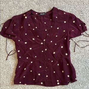 Madewell Burgundy Star Top